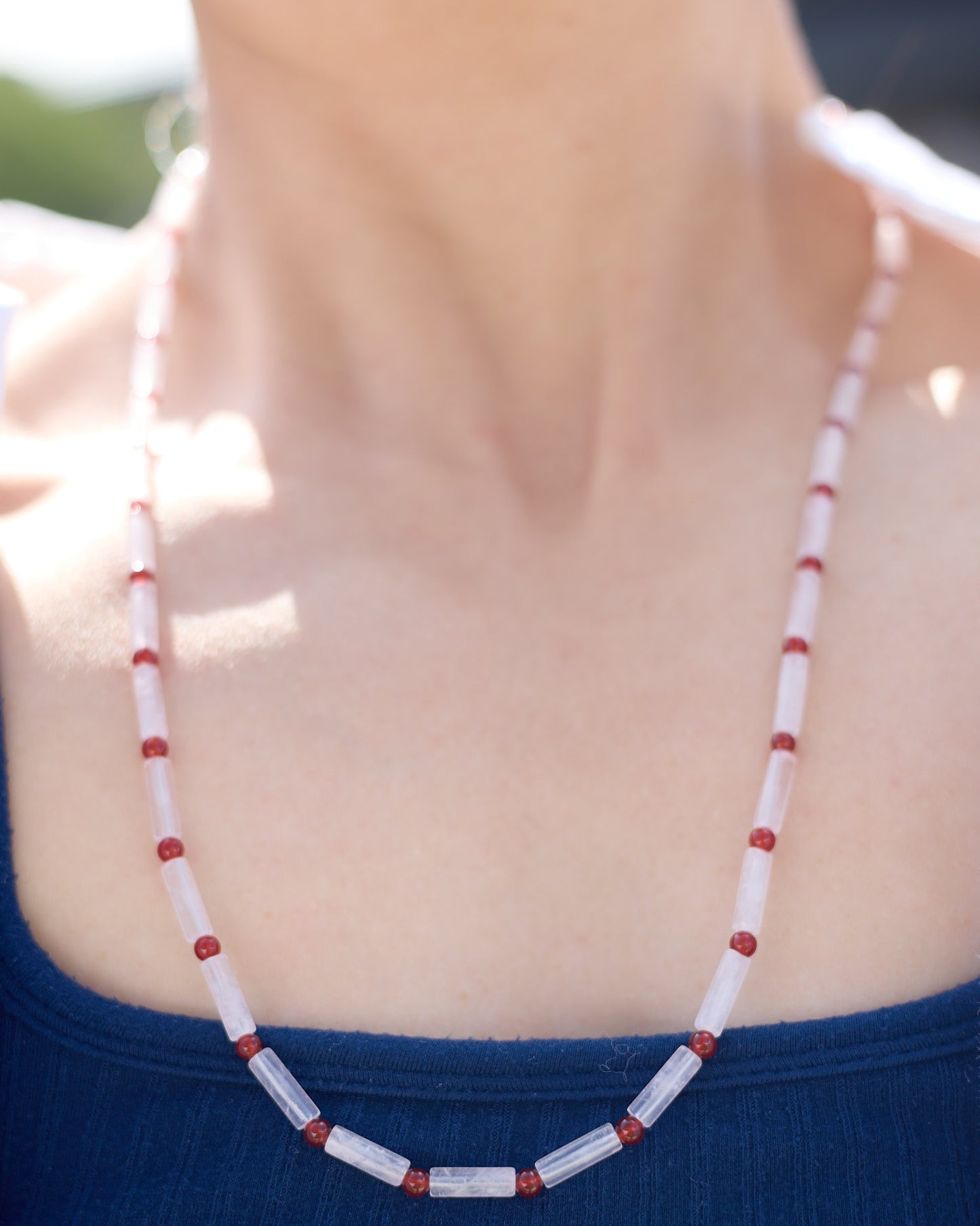 Gingham | Rose Quartz & Agate | Glasses Chain