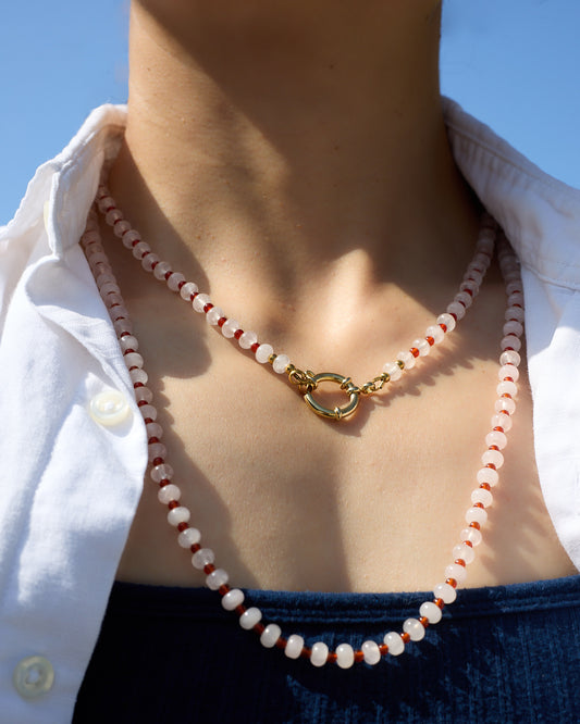 Gingham | Rose Quartz & Agate | Glasses Chain