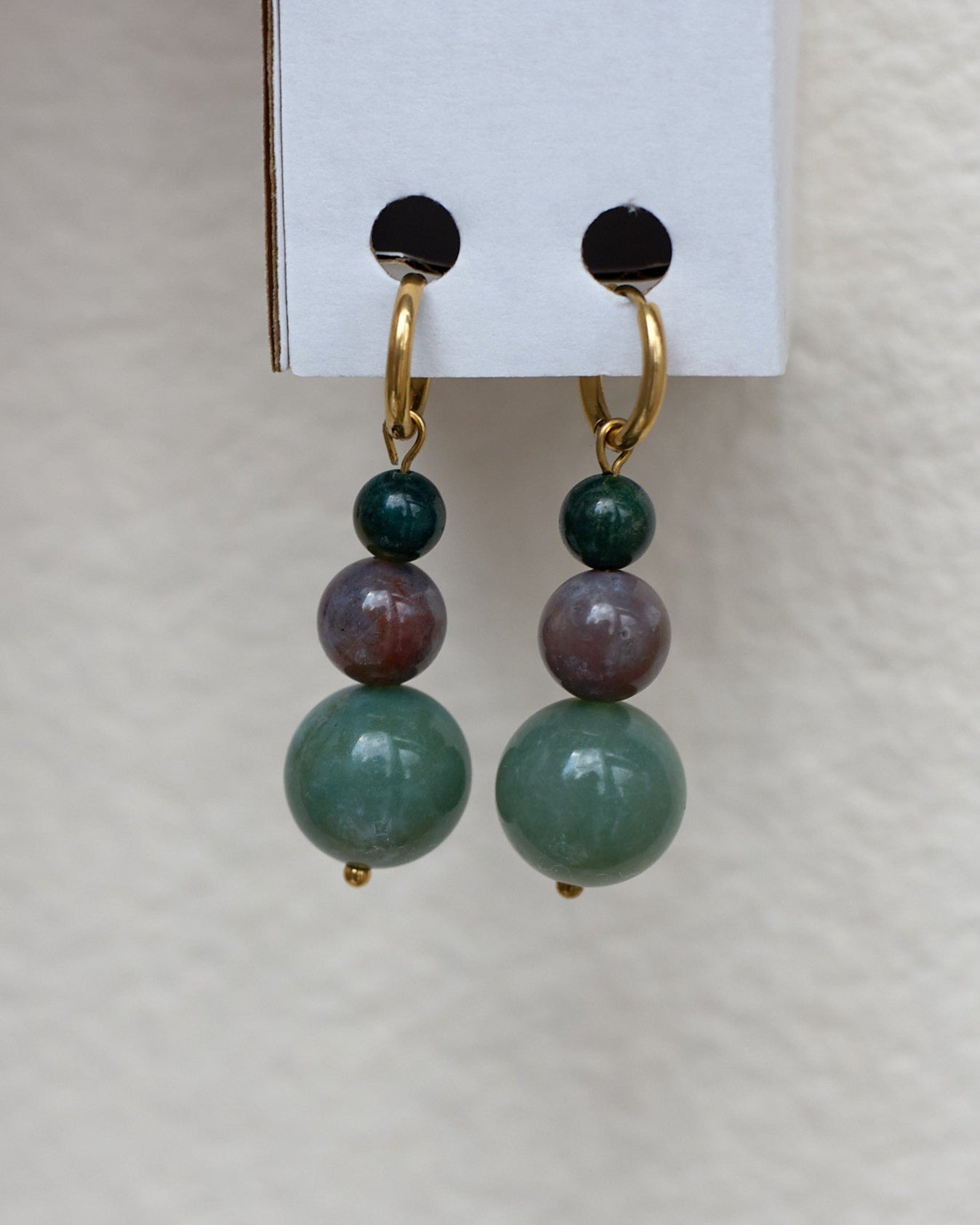 Ball Ball Earrings | One-of-a-Kind Agate Gold Hoops