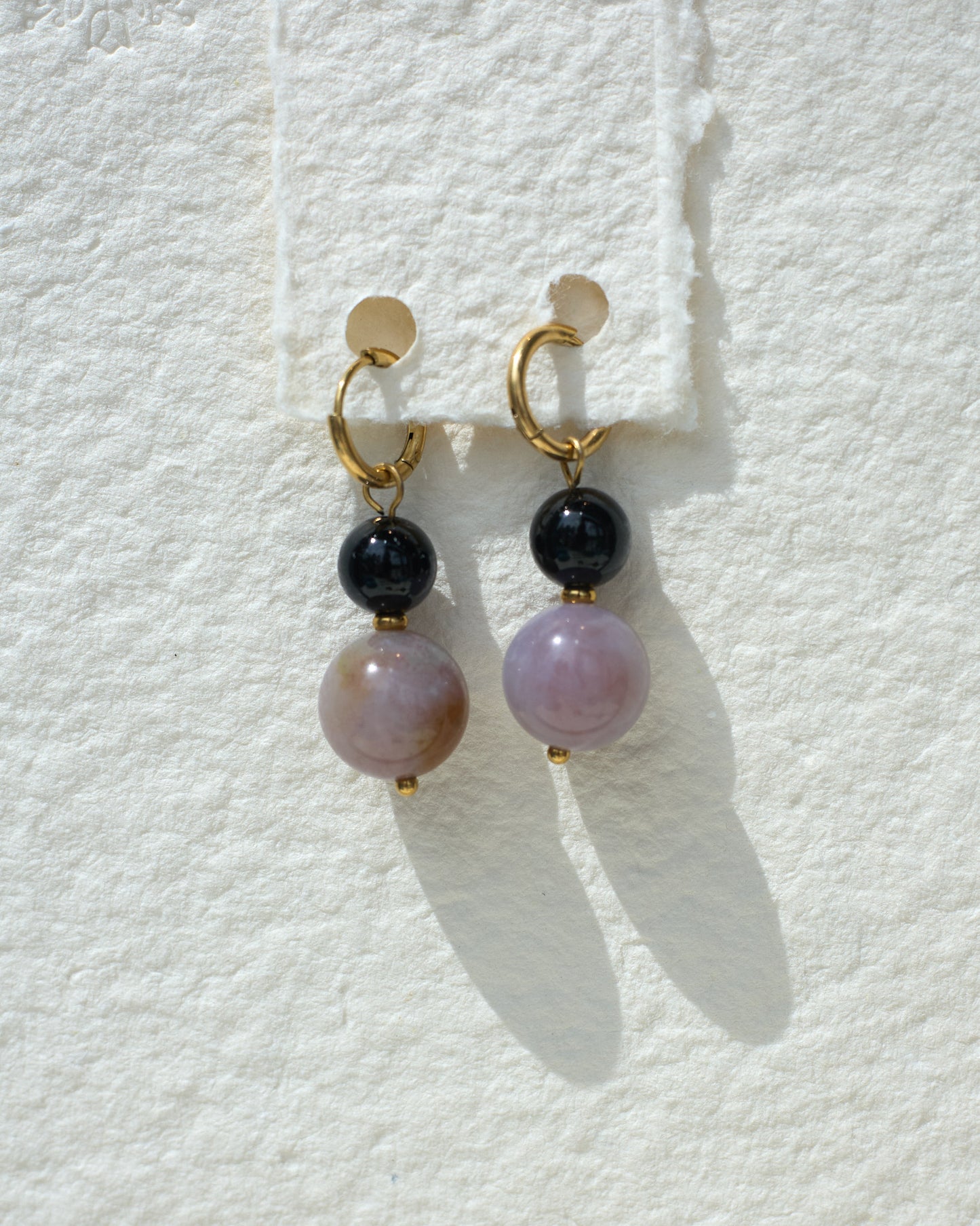 Ball Ball Earrings | One-of-a-Kind Agate Gold Hoops