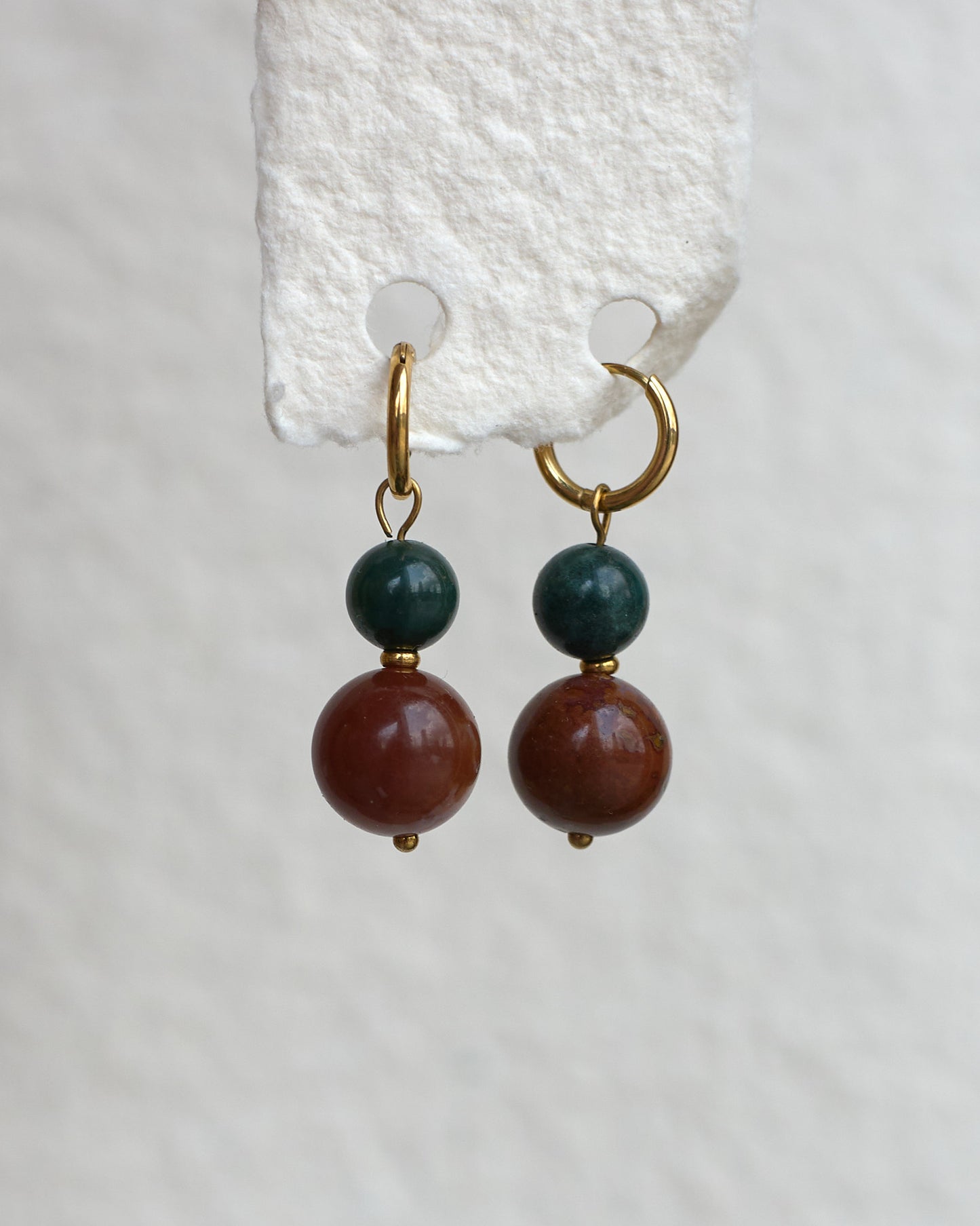 Ball Ball Earrings | One-of-a-Kind Agate Gold Hoops