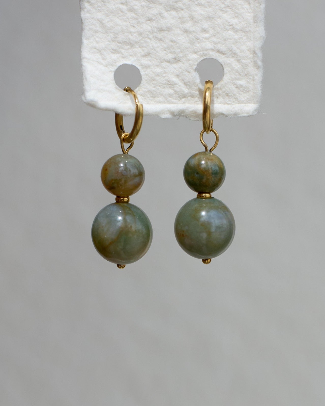 Ball Ball Earrings | One-of-a-Kind Agate Gold Hoops