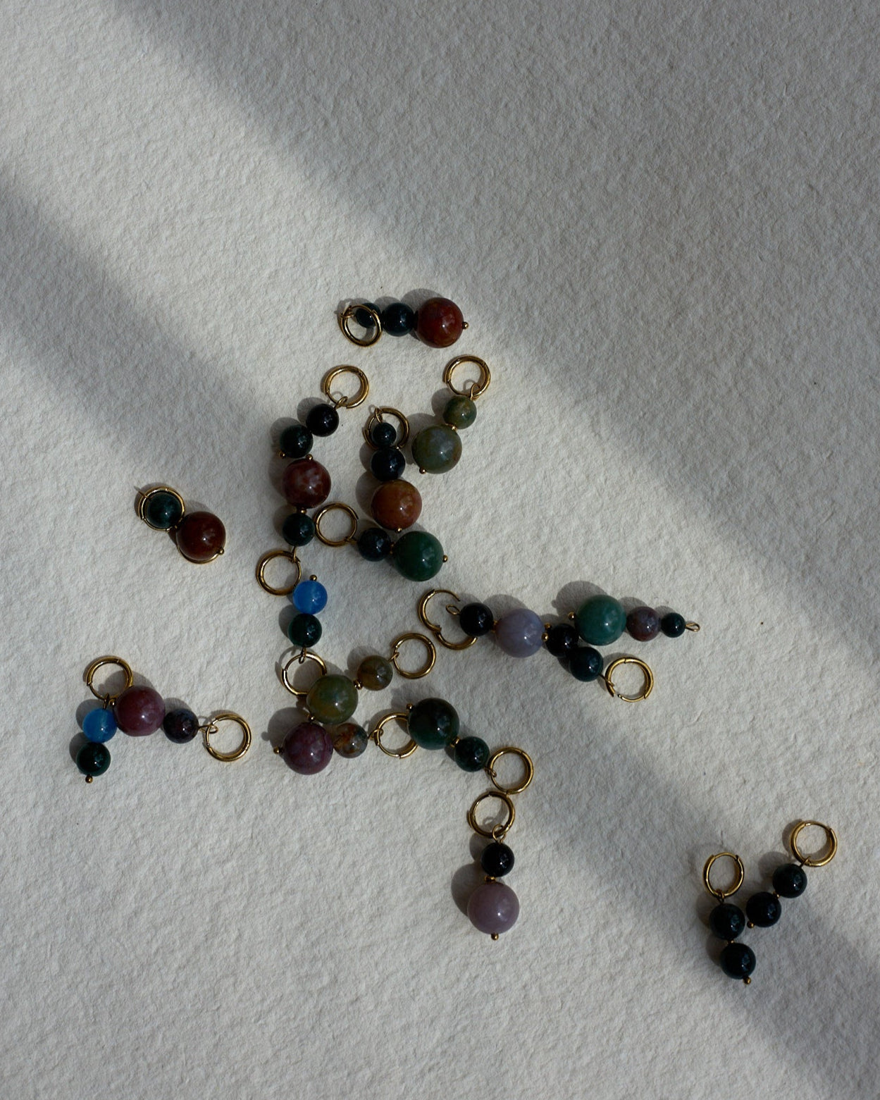 Ball Ball Earrings | One-of-a-Kind Agate Gold Hoops