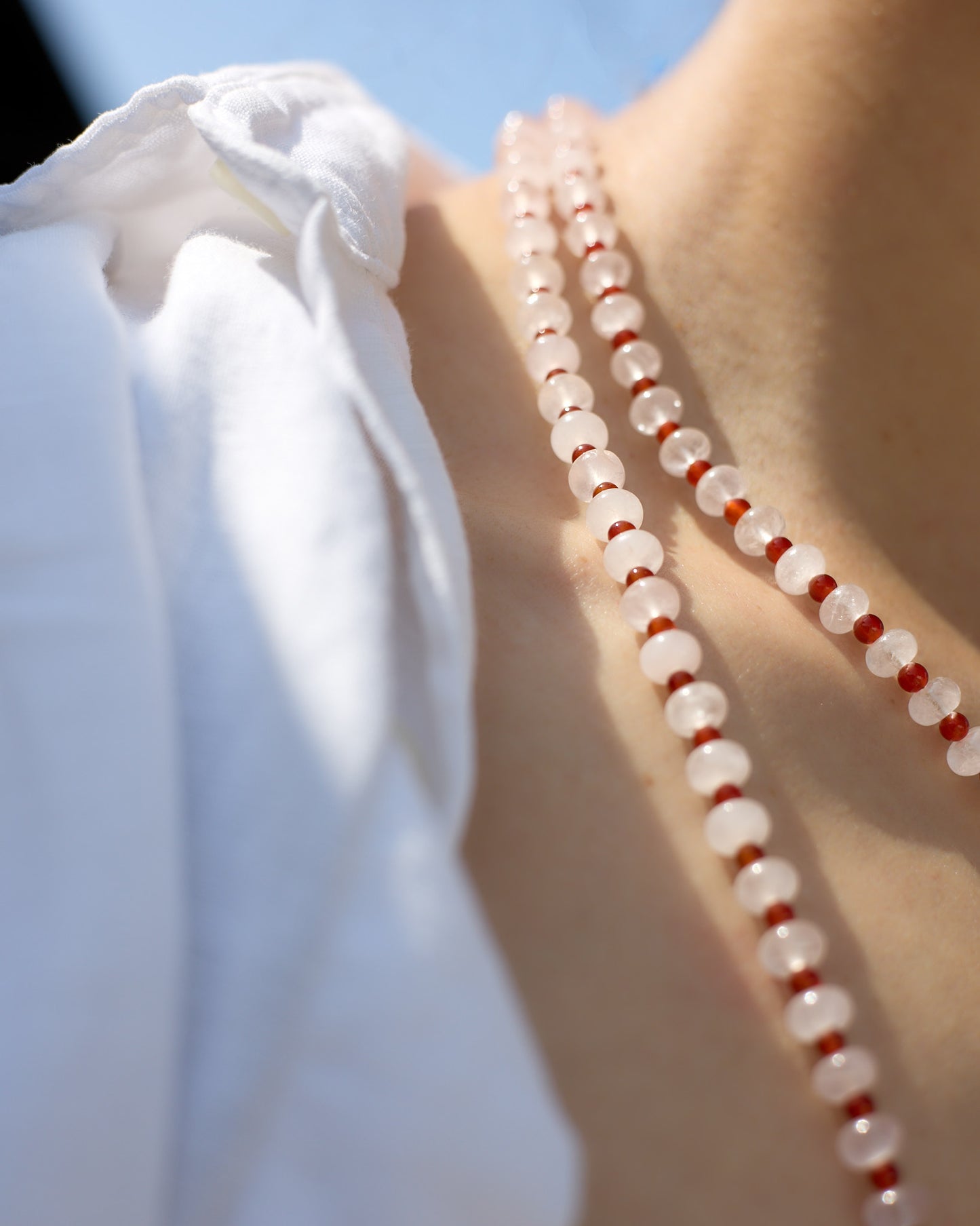 Gingham | Rose Quartz &  Agate | Glasses Chain