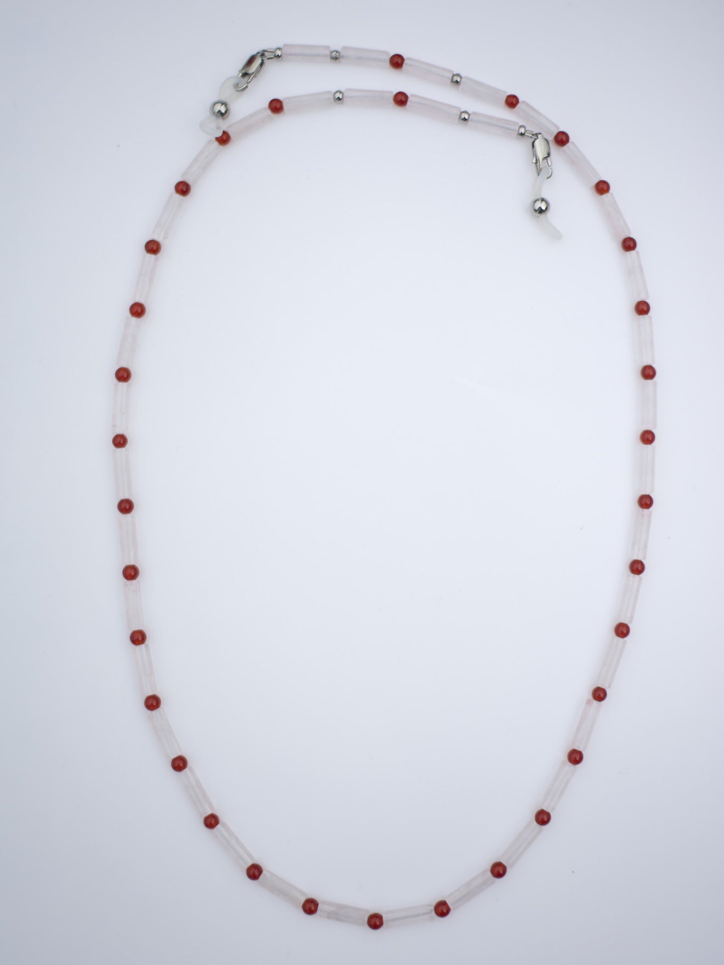 Gingham | Rose Quartz &  Agate | Glasses Chain