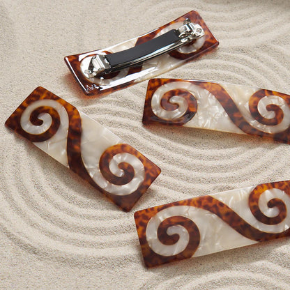Spiral French Hair Barrette Tortoise