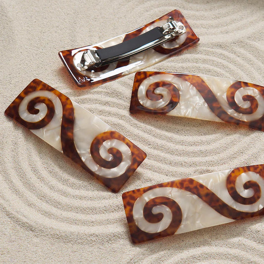 Spiral French Hair Barrette Tortoise