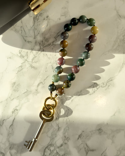 Indian Agate Phone Strap with Connecting Card