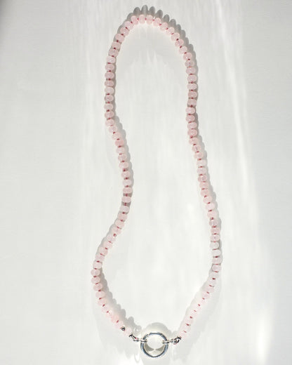 The O Necklace | Natural Stone Rondelle Knotted | Glasses Holder